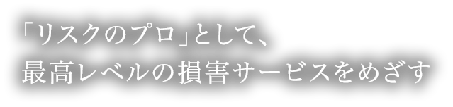 「リスクのプロ」として、最高レベルの損害サービスをめざす。