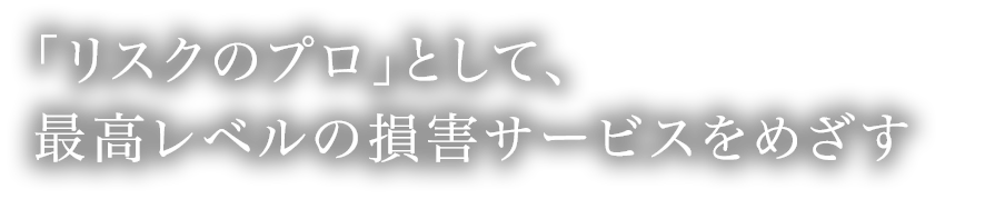 「リスクのプロ」として、最高レベルの損害サービスをめざす。