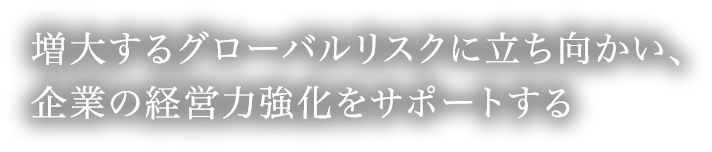 増大するグローバルリスクに立ち向かい、企業の経営力強化をサポートする